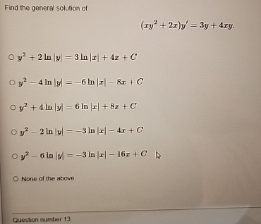 Solved Find the general solution | Chegg.com