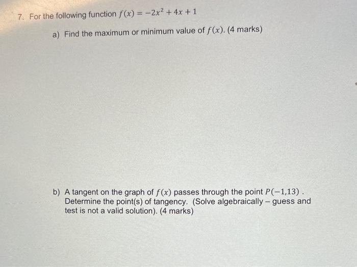 find the maximum value of the function f(x)=1 4x2 2x 1