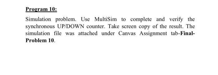 Solved Program 10: Simulation problem. Use MultiSim to | Chegg.com