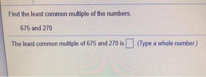 least common multiple of 675 and 270