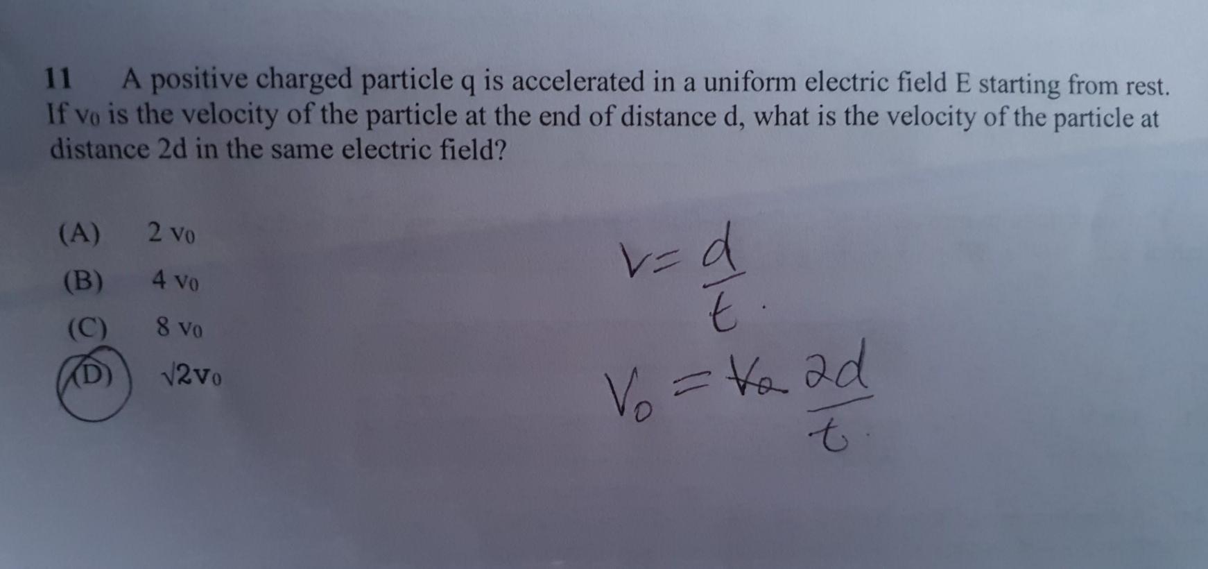 Solved 11 A positive charged particle q is accelerated in a | Chegg.com