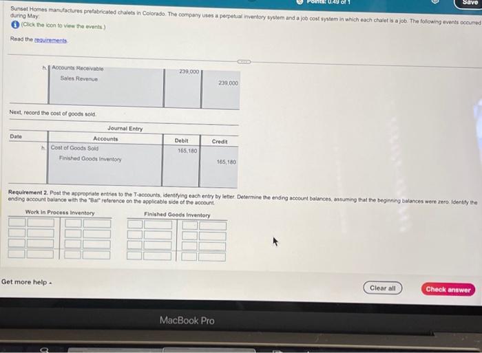 Solved (c) Requisitioned direct materials in manufacturing.