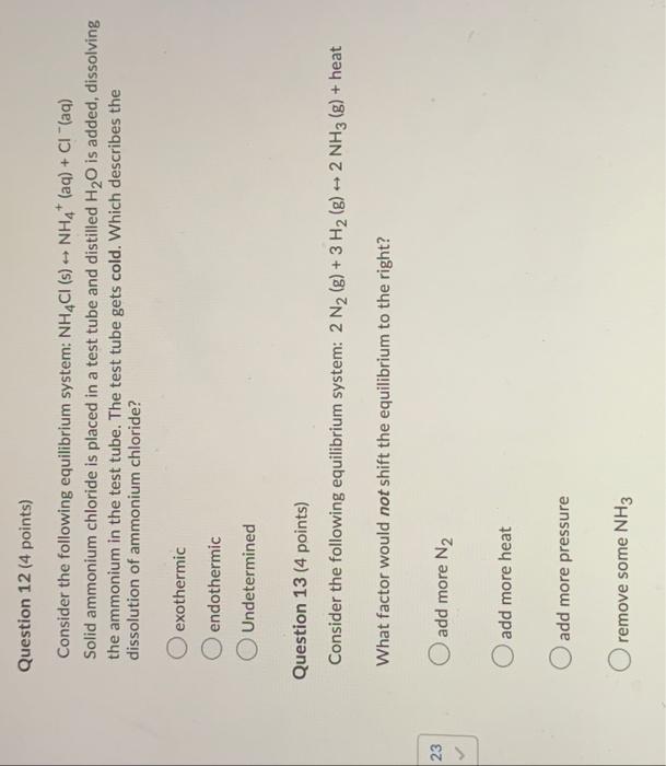 Solved 23 Question 10 (6 points) Consider the following | Chegg.com
