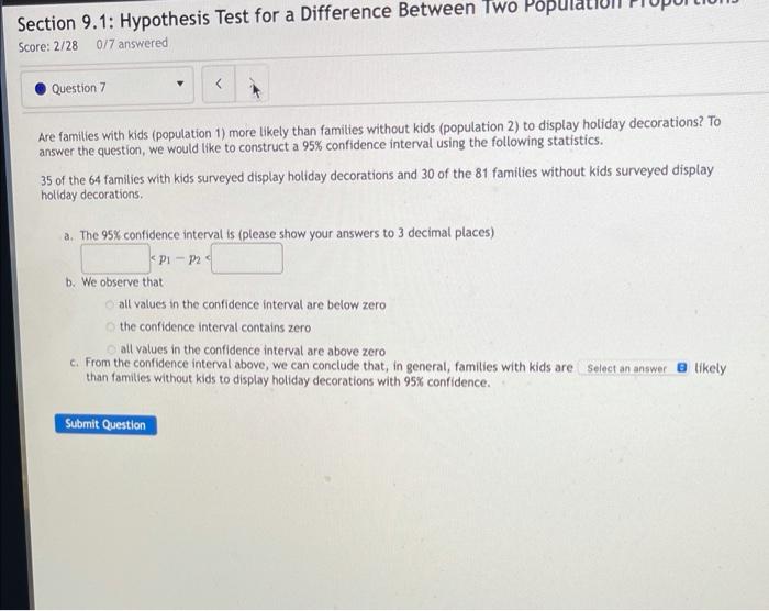 Solved Section 9.1: Hypothesis Test for a Difference Between | Chegg.com