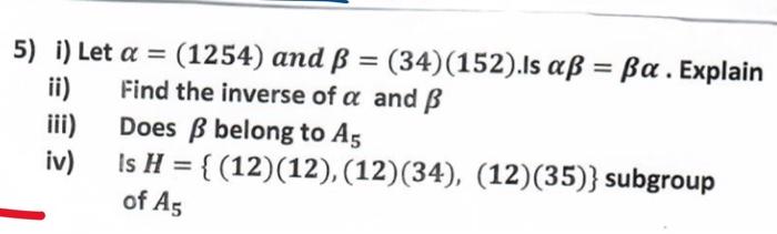 Solved 5 I Let A 1254 And Ss 1254 And Ss 34 152 Chegg Com