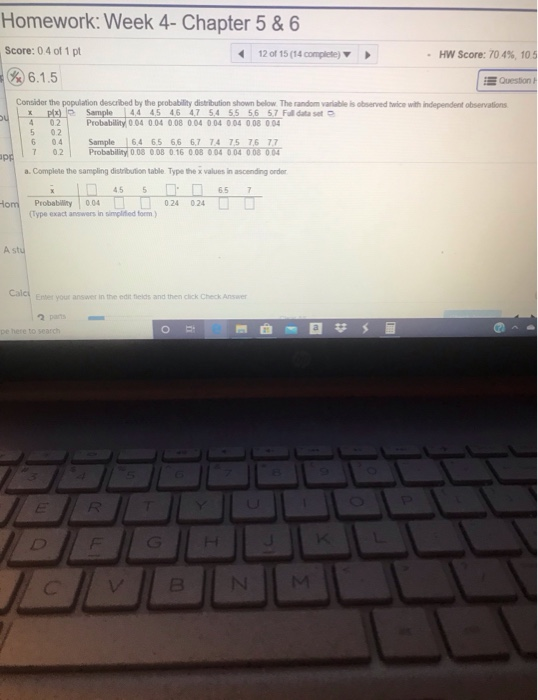 Solved Cand Homework: Week 4- Chapter 5 & 6 Score: 0.4 of 1 | Chegg.com
