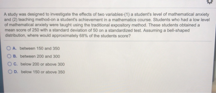 Solved A study was designed to investigate the effects of | Chegg.com