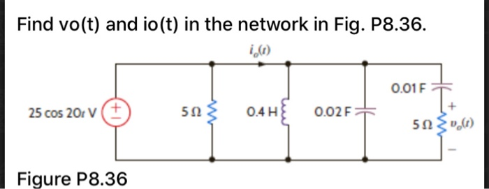 Solved Find Vo T And Io T In The Network In Fig P Chegg Com