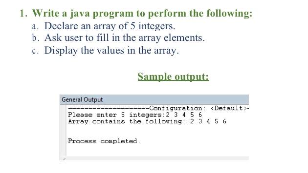 Solved 1. Write a java program to perform the following: a. | Chegg.com