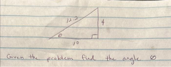 Solved Given The Problem Find The Angle ⊗ | Chegg.com