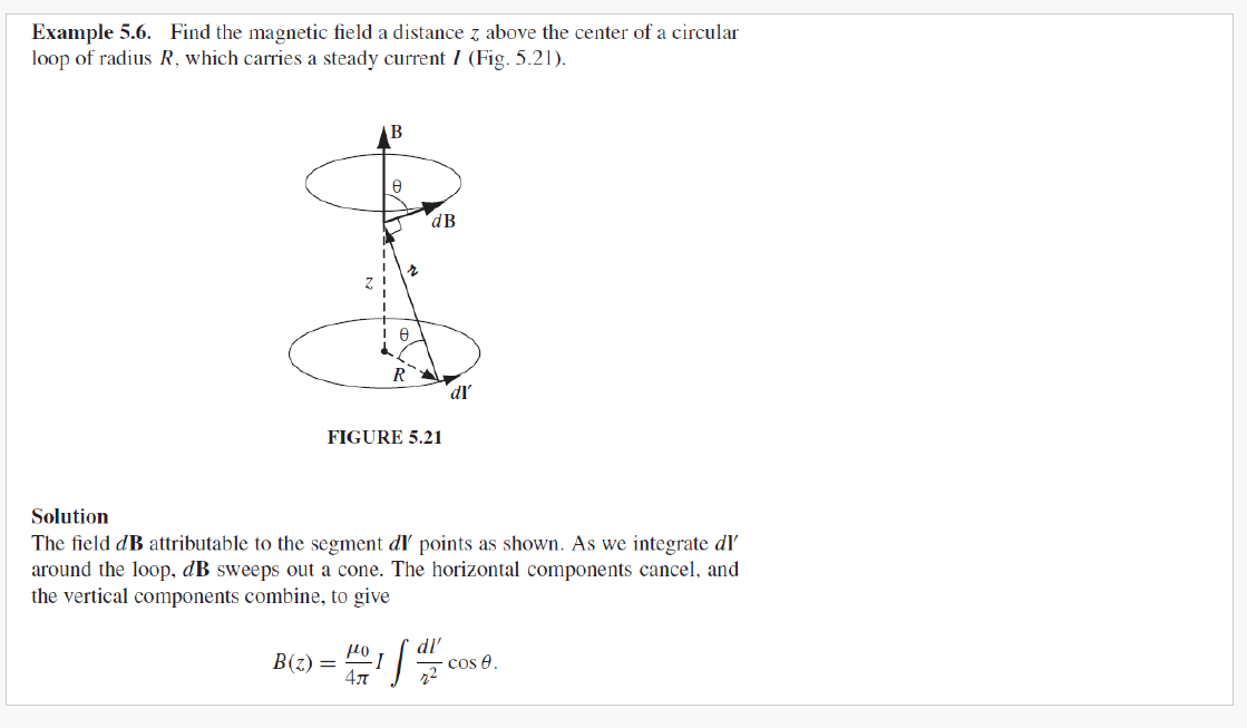 Example 5.6. ﻿Find the magnetic field a distance z | Chegg.com