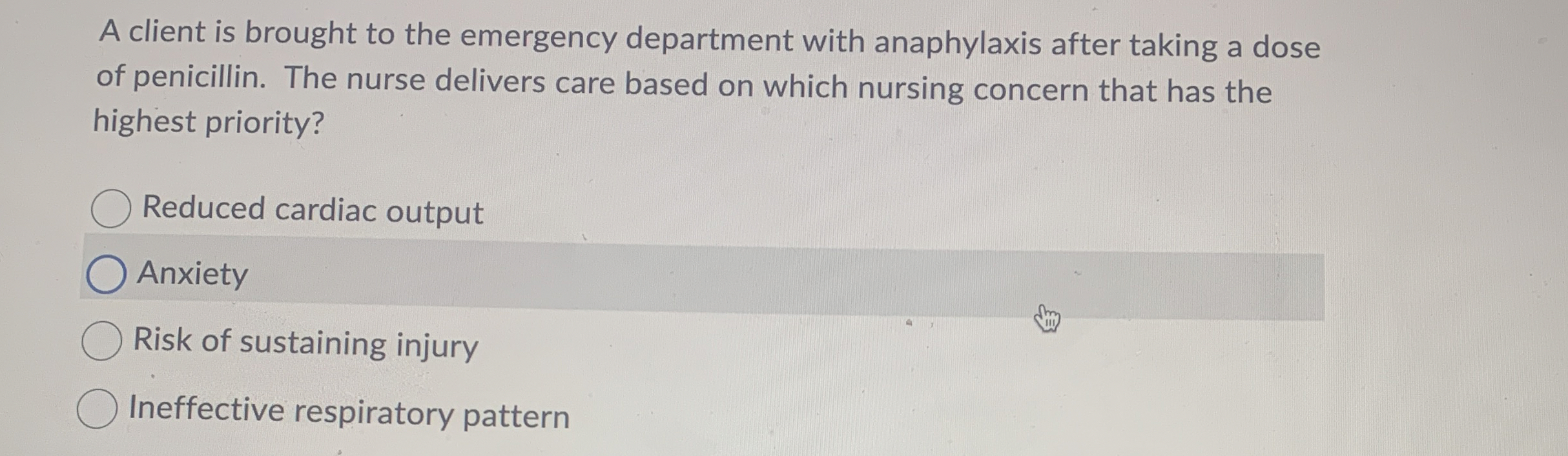 Solved A client is brought to the emergency department with | Chegg.com