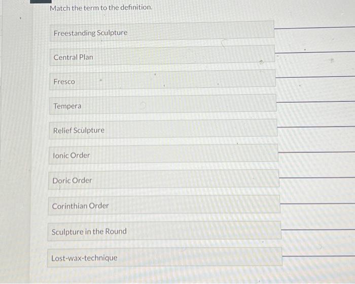 Solved Match the term to the definition. Freestanding