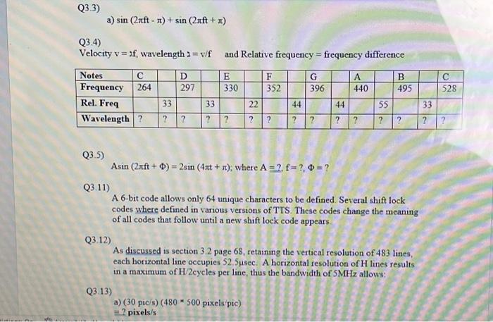 a) sin(2πft−π)+sin(2πft+π) Q3.4) Velocity v=λf, | Chegg.com