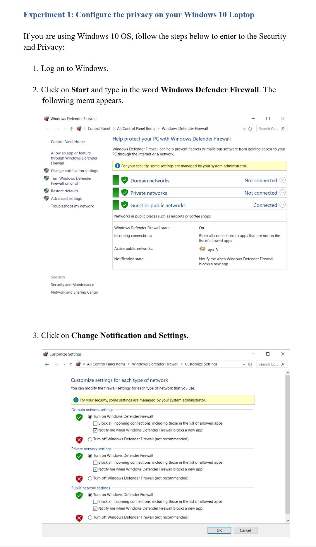 Privacy & Security for Microsoft Windows 10 Pro Lab | Chegg.com