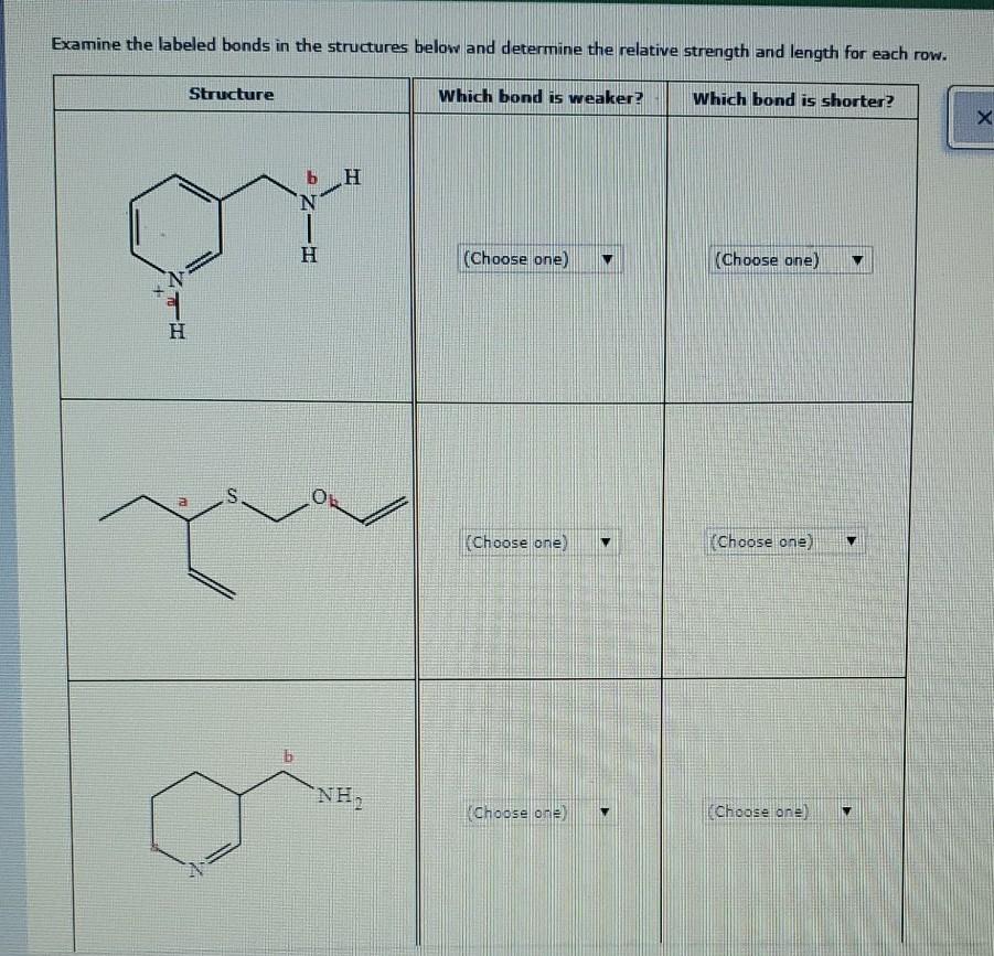 Solved Examine the labeled bonds in the structures below and | Chegg.com