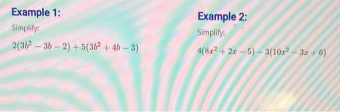 Solved Example 1: Example 2: Simplify: | Chegg.com