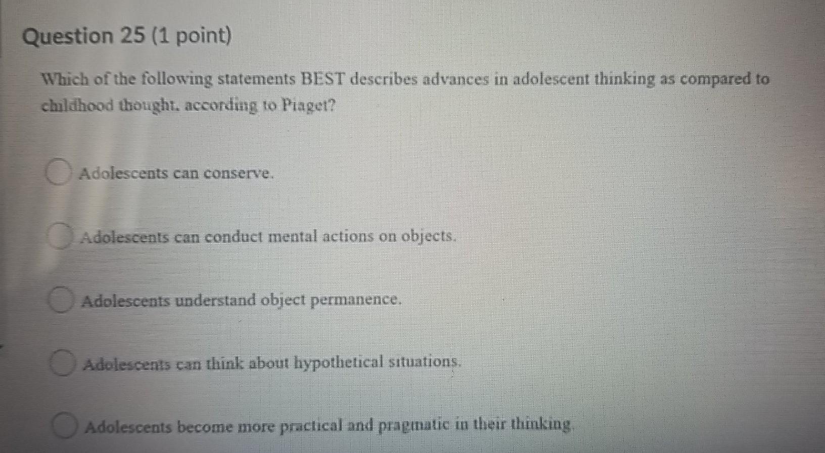 Solved Question 25 1 point Which of the following Chegg