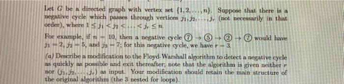 Solved Let G be a directed graph with vertex set | Chegg.com