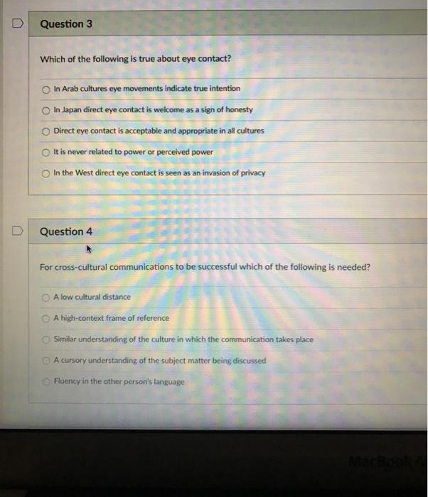 Solved Question 1 The following is true of non-verbal | Chegg.com