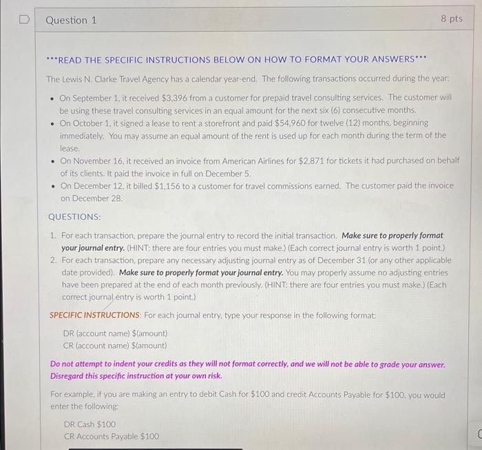 Solved *READ THE SPECIFIC INSTRUCTIONS BELOW ON HOW TO | Chegg.com