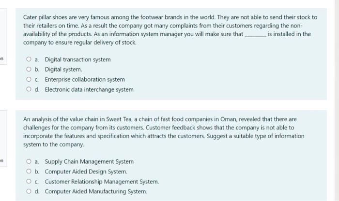 Solved it is in management information system please | Chegg.com