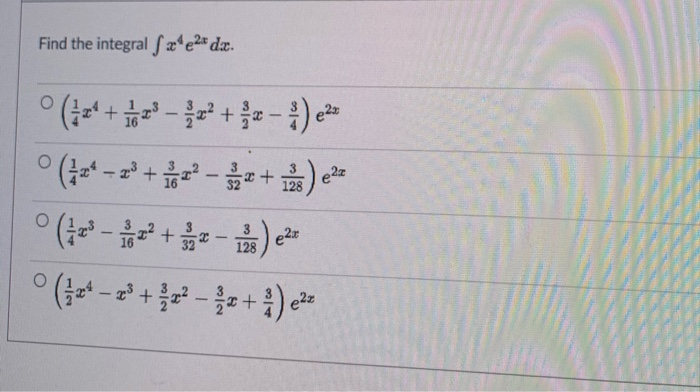 Solved Find The Integral ſae E2x Dx O 3 E 5 Chegg Com