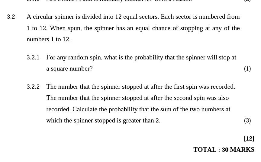 Solved A Circular Spinner Is Divided Into 12 Equal Sectors. | Chegg.com