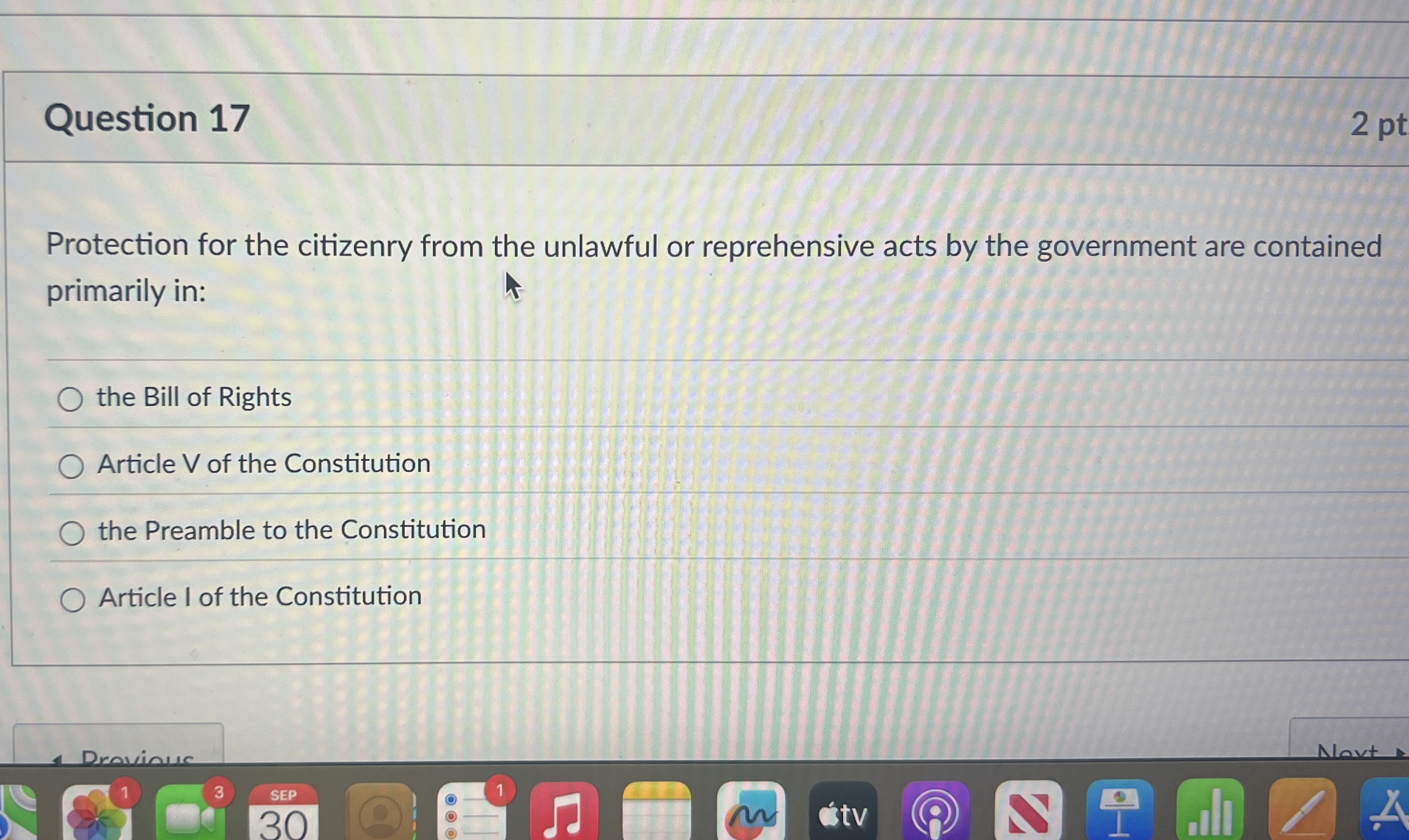 Solved Question 17Protection for the citizenry from the | Chegg.com