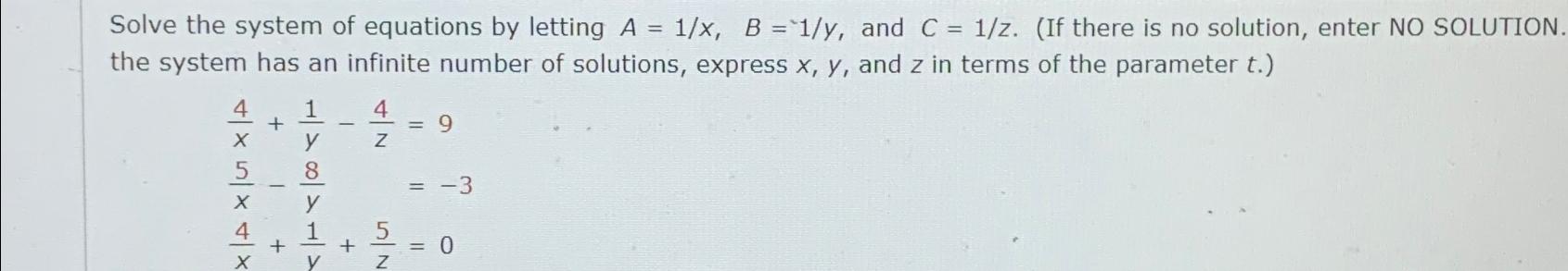 Solve The System Of Equations By Letting A1xb1y