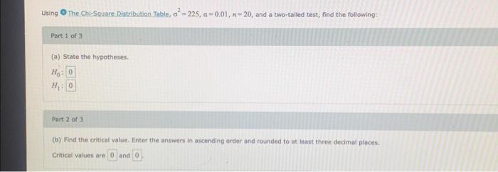 Solved Using 0 The Chi-Square Distribution Table, | Chegg.com