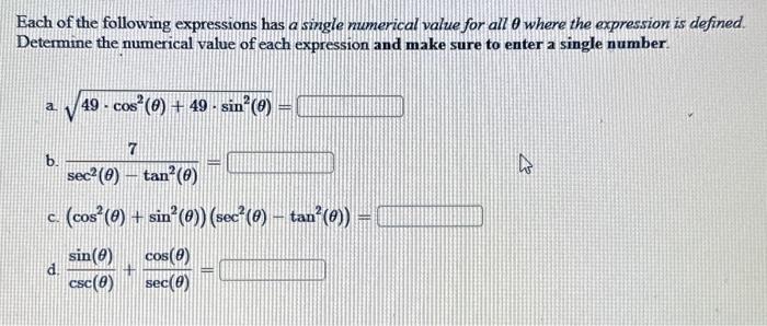 Solved Each of the following expressions has a single | Chegg.com