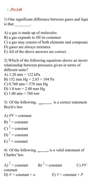 Solved 7 58 Sis Lab 10 Gas Laws Il Experiment Relations Chegg Com