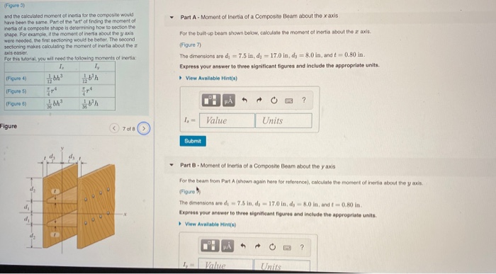 Solved - Part A Moment Of Inertia Of A Composite Beam About | Chegg.com