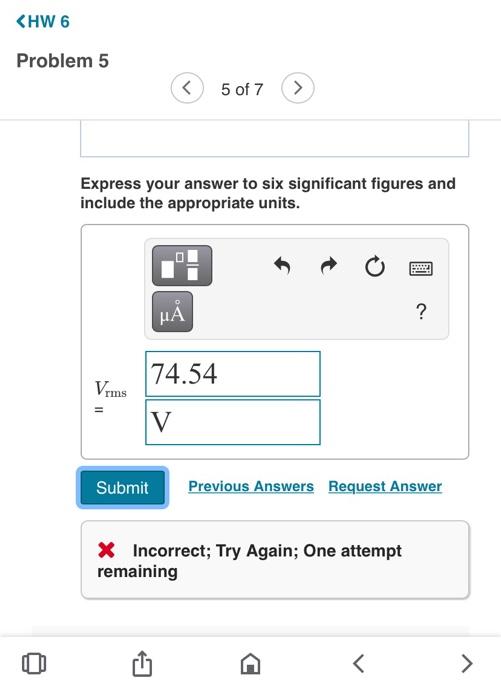 Solved Part A Find the rms value of the voltage shown in | Chegg.com