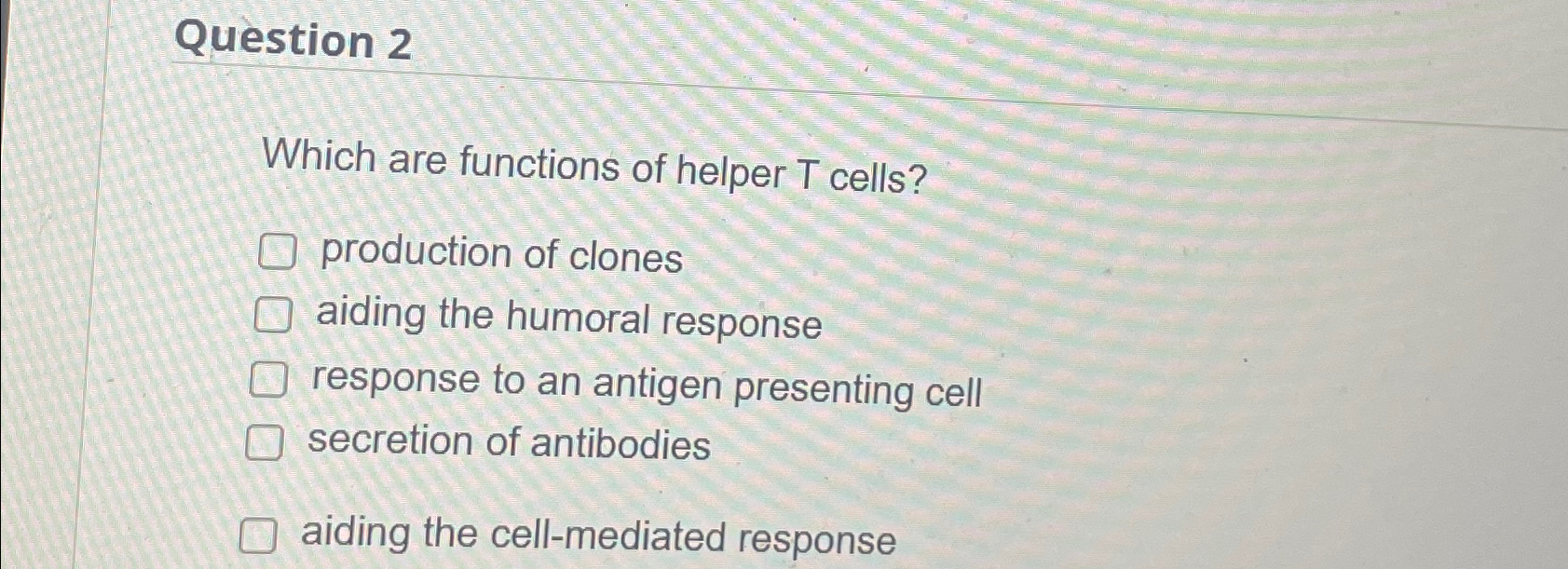 identify the functions of t helper 2 cells