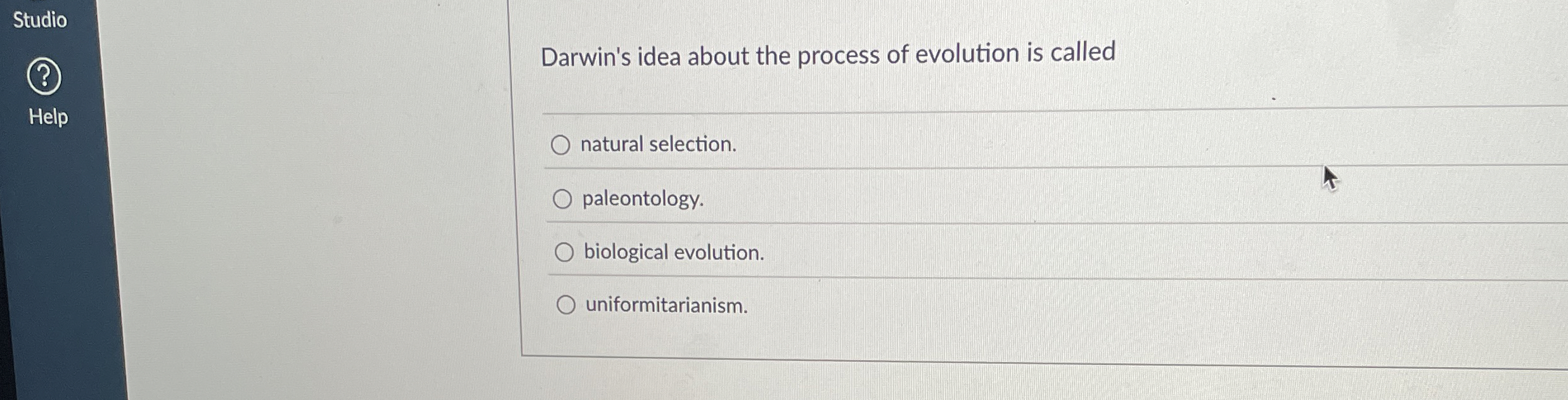 Solved Darwin's idea about the process of evolution is