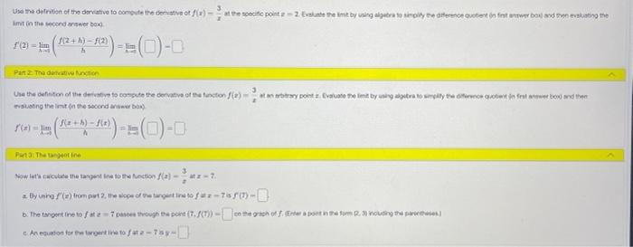Solved Use the definition of the deviative to compute the | Chegg.com