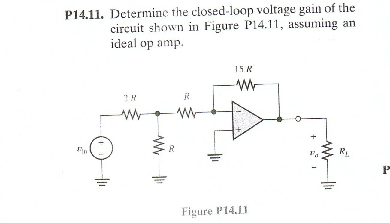 Solved Determine the closed loop voltage gain of the Chegg