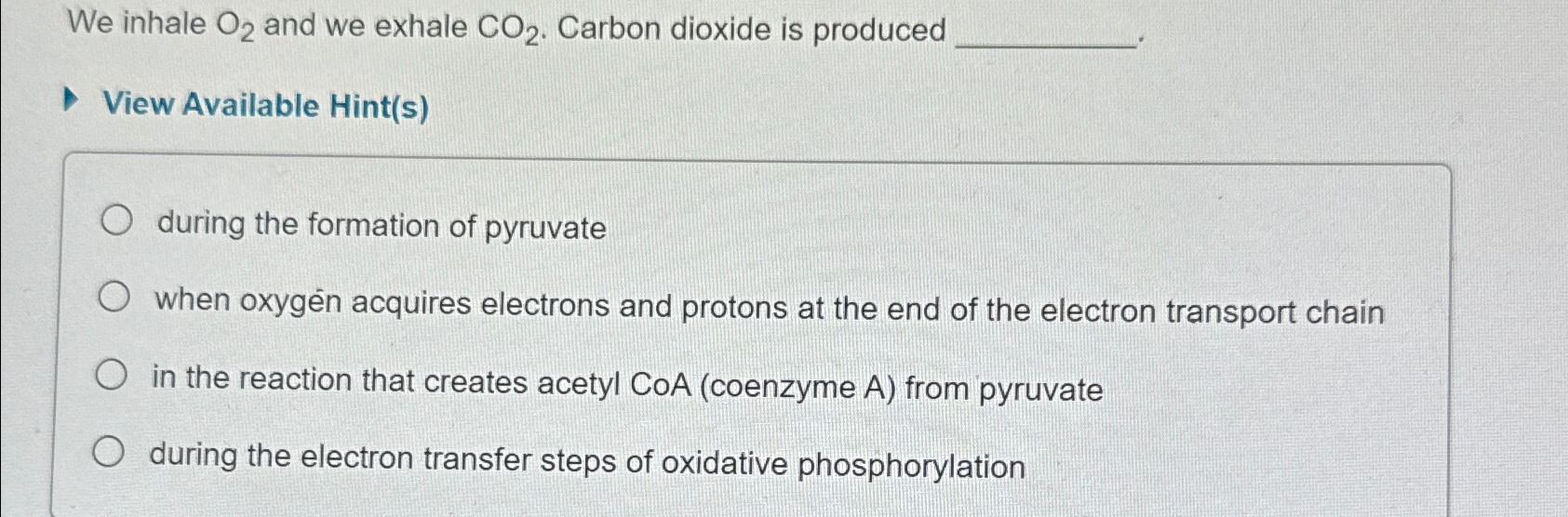 Solved We inhale O2 ﻿and we exhale CO2. ﻿Carbon dioxide is