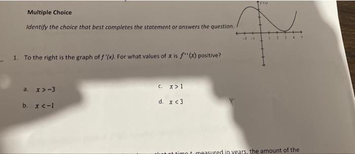 Solved Multiple Choice Identify the choice that best | Chegg.com