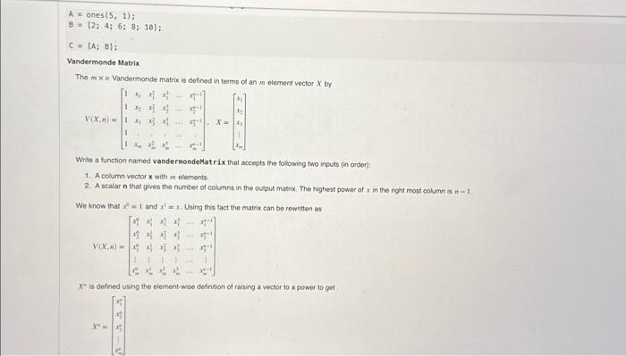 Matrix concatenation is the process of joining one or | Chegg.com