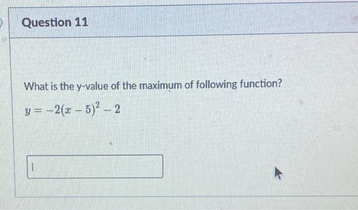 Solved what is the y value of the maximum of the following | Chegg.com