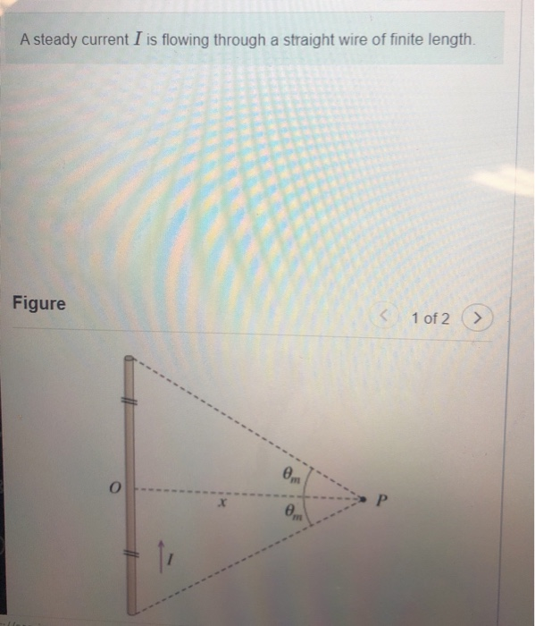 Solved A Steady Current I Is Flowing Through A Straight W 8353