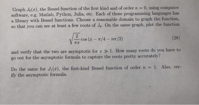 Solved Graph Jo(2), the Bessel function of the first kind | Chegg.com