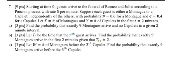 Solved 7 [9 Pts Starting At Time 0 Guests Arrive To The