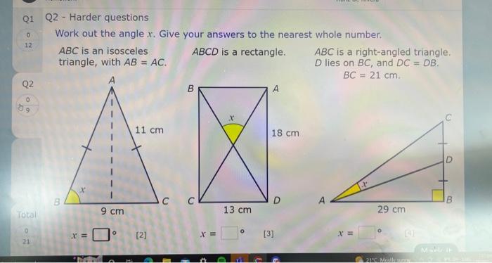 \( x= \)
[2] \( \quad x= \)