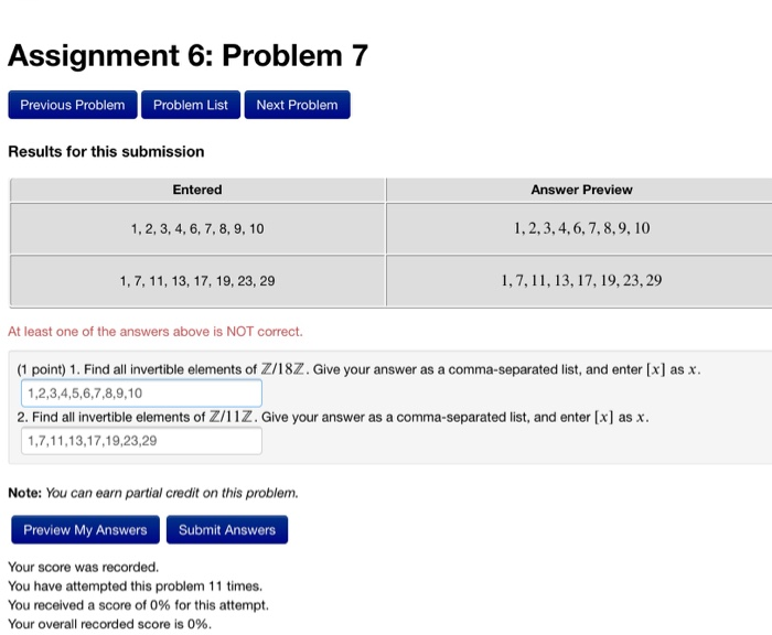 Solved Assignment 6: Problem 7 Previous Problem Problem List | Chegg.com