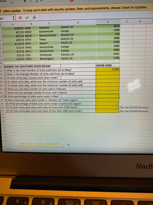 Office Update To keep up-to-date with security updates, fixes, and improvements, choose Check for Updates 53 x fx 3/30/19 ARS