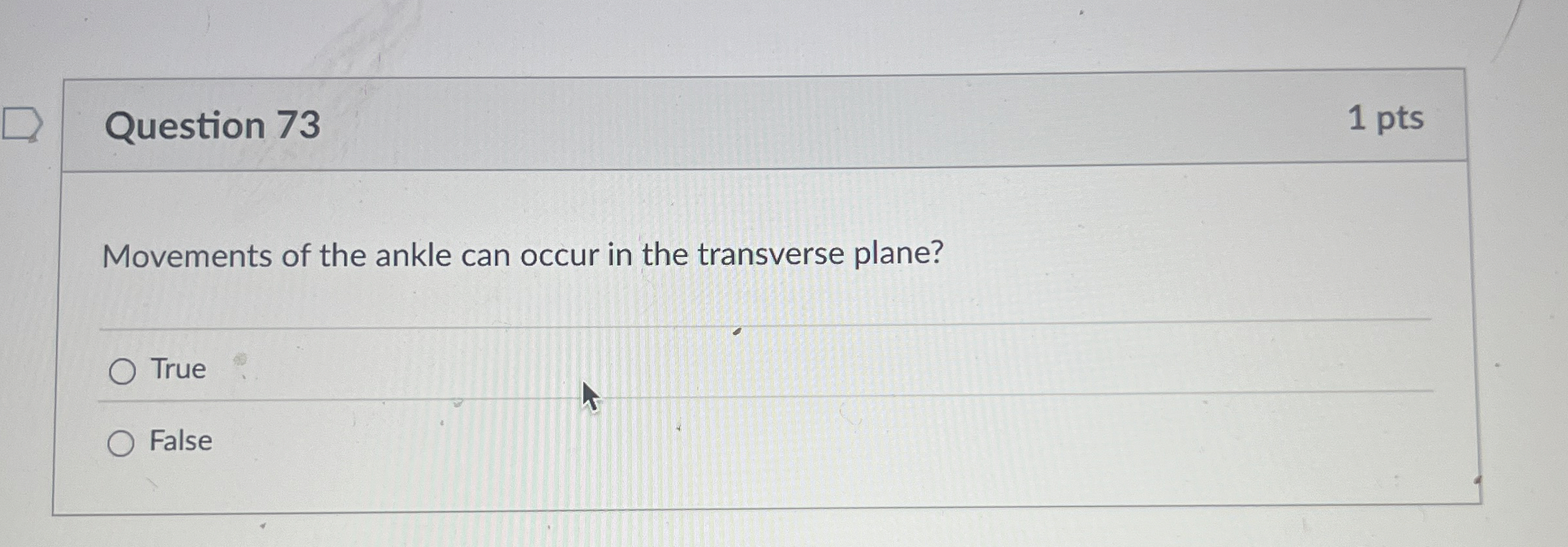 Solved Question Pts Movements Of The Ankle Can Occur